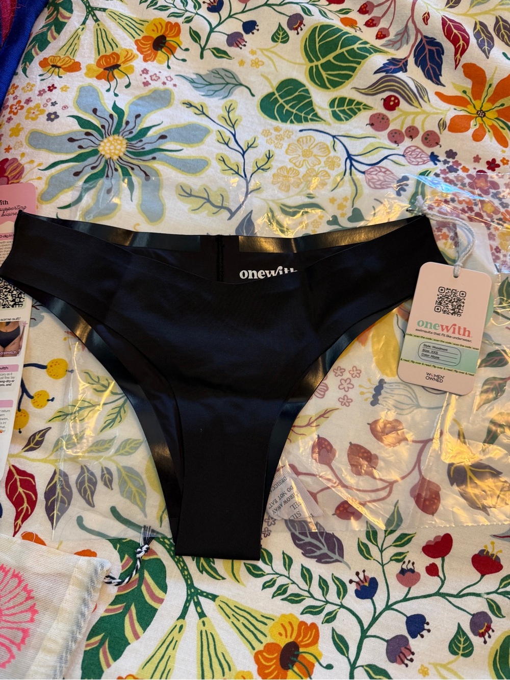 one•with Black Seamless Woodmont Cheeky Bikini Bottom